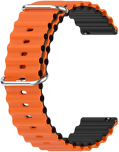 20mm Universal dual color silicone watch strap - Orange / Black