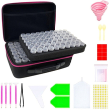 Multifunctional Portable Diamond Painting Tool Set Storage Bag, Style: 120 Grid (Rose Red)