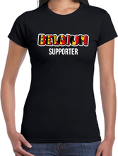 Zwart t-shirt Belgium / Belgie supporter EK/ WK voor dames