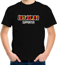 Zwart t-shirt Belgium / Belgie supporter EK/ WK voor kinderen