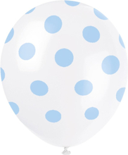 6 kpl valkoista ilmapalloa sinisillä täplillä