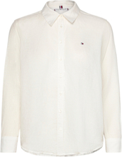 Linen Relaxed Shirt Ls Tops Shirts Linen Shirts White Tommy Hilfiger