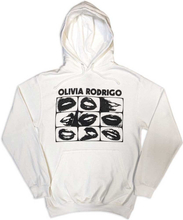 Olivia Rodrigo Unisex Pullover Hoodie: Threshold Lips Grid (Small)