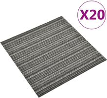 Tæppefliser 20 stk. 5 m² 50x50 cm stribet antracitgrå