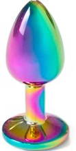 Secret play - butt plug in metallo rainbow misura piccola 7 cm