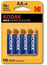 Batteria alcalina kodak max aa lr6 blister * 4