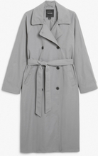 Double-breasted mid length trench coat - Grey