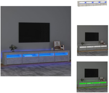 The Living Store Tv-bänk med LED-belysning betonggrå 240x35x40 cm