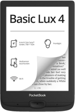 PocketBook Basic Lux 4 - e-kirjojen lukulaite - Linux 3.10.65 - 8 GB - 6" 16 harmaasävyistä (4-bittistä) E Ink Carta (758 x 1024) - kosketusnäyttö -