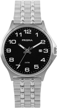 Prisma P.1686.ST Horloge staal zilverkleurig-zwart 39 mm