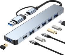 BYL-2217TU 7 in 1 USB 3.0 and Type-C / USB-C to USB 3.0 USB 2.0 HUB Adapter