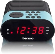Lenco CR-07, Kello, FM, PLL, LED, Musta, Sininen, 3 V, AC/Akku