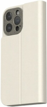 Moshi Overture MagSafe - Nahkainen 3-in-1 flip-kotelo iPhone 15 Pro Maxille (Eggnog White)