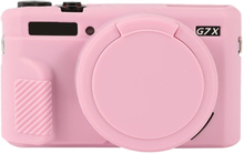For Canon PowerShot G7 X Mark II / G7X2 Soft Silicone Protective Case with Lens Cover(Pink)