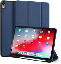 For iPad Air 2022 / 2020 10.9 DUX DUCIS Domo Series Horizontal Flip Magnetic TPU + PU Leather Case with Three-folding Holder & Pen Slot(Blue)
