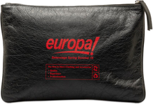 Pre-owned Balenciaga Europa Leather Pouch Black