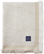 Wave Jacquard Organic Cotton Bedspread Home Textiles Bedtextiles Bedspread Beige Lexington Home