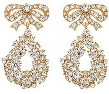 Alice bow earrings crystal guld
