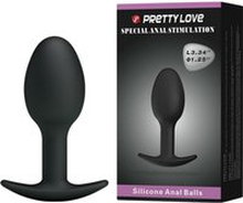 Pretty love plug anal silicona 6.5 cm negro