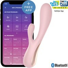 Vibratore rabbit - Mono flex rosa con app