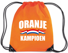 Oranje kampioen nylon supporter rugzakje/sporttas oranje - EK/ WK voetbal / Koningsdag