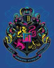 Harry Potter Hogwarts Neon Crest Men's T-Shirt - Blue - XS