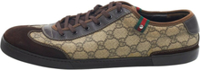 Gucci Beige/Brown GG Supreme Canvas and Suede Low Top joggesko