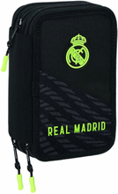Tredobbelt Penalhus Real Madrid C.F. Sort (12.5 x 20.5 x 6 cm) (41 Dele)