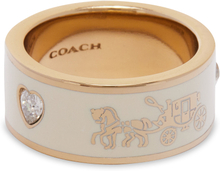 Ring Coach Enamel Horse & Carriage Band Ring 37479034GLD100 Gyllene