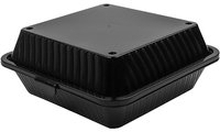 Contacto Återanvändbar matlåda Eco-Takeout® 1 fack; 23x23.5x9.5 cm (LxBxH); Svart; Kvadratisk; 12 Styck / Förpackning