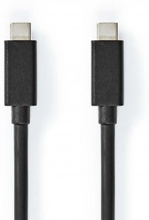 USB-kabel | USB 3.2 Gen 2x2 | USB-C Han | USB-C Han | 20 Gbps | Nikkelplateret | 1.00 m | Runde |