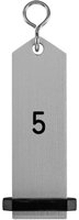 VEGA Nyckelring Bumerang med präglade siffror; 10x3 cm (LxB); Silverfärg; Prägling 5