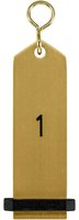 VEGA Nyckelring Bumerang med präglade siffror; 10x3 cm (LxB); Guldfärg; Prägling 1