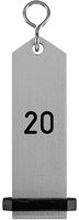 VEGA Nyckelring Bumerang med präglade siffror; 10x3 cm (LxB); Silverfärg; Prägling 20