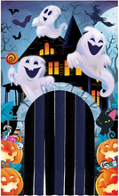 Dörrdekoration med Gardin Halloween Spökhus