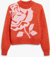 Jacquard knit sweater - Red