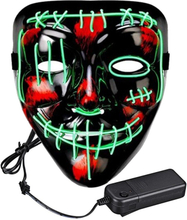 El Wire Purge 2 LED Mask - Ljusgrön