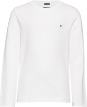 Boys Basic Cn Knit L/S Tops T-shirts Long-sleeved T-Skjorte White Tommy Hilfiger