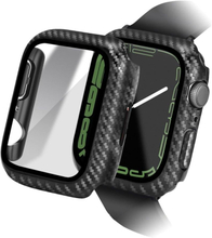 HAT-PRINCE Apple Watch Series 8 (41mm) carbon fiber style cover with tempered glass