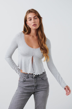 Gina Tricot - Lace detail top - topit & paidat - Grey - M - Female