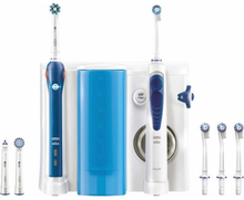 Elektrisk tandbørste + Oral Fugter Oral-B PRO 2000 Hvid Blå (OUTLET D)