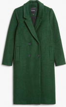 Notch lapel wool blend coat - Green