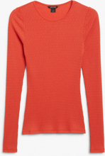 Ribbed long sleeve top - Red