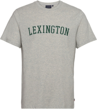 Mac Casual Print Tee T-shirts Short-sleeved Grå Lexington Clothing*Betinget Tilbud