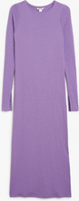 Long sleeved textured dress - Purple