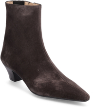 Boots - Block Heel With Zipper Shoes Boots Ankle Boots Ankle Boots With Heel Brown ANGULUS