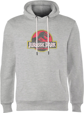 Jurassic Park Logo Vintage Hoodie - Grey - S - Grey