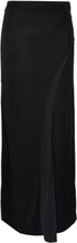Fluid Jersey Panel Skirt Lang Nederdel Black Calvin Klein