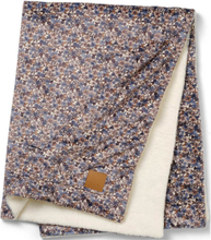 Pearl Velvet Blanket - Blue Garden Home Sleep Time Blankets & Quilts Multi/mønstret Elodie Details*Betinget Tilbud