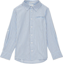 Striped Shirt With Pocket Tops Shirts Long-sleeved Shirts Blue Tom Tailor